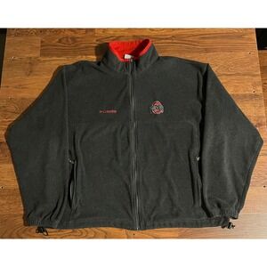 Columbia Ohio State Buckeyes Fleece Jacket Mens XXL Grey Full Zip